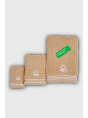 Benetton Home Banyo Havlu El Yüz Vücut Bej %100 Pamuk 3 Lü Set 70X140 cm 50X90 cm 30X50 cm