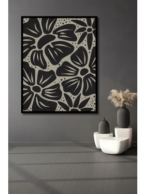 Teona Ahşap Çerçeve Görünümlü Çiçek Desenli Ahşap Mdf Dekoratif Ev Duvar Tablo Dikdörtgen Ev Duvar Tablo