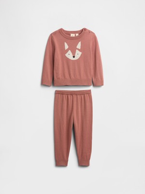 Gap Bebek Pembe Grafik Baskılı Sweat Set