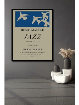 Teona Ahşap Çerçeve Görünümlü Henri Matisse Jazz Dekoratif Ahşap Mdf Ev Duvar Tablo Dikdörtgen Ev Duvar Tablo