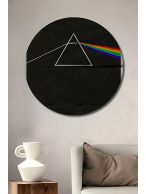 Teona Ahşap Pink Floyd Dark Side Of The Moon Ahşap Mdf Dekoratif Tablo Yuvarlak Tablo