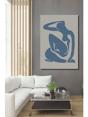 Teona Ahşap Mavi Silüet Soyut Dekoratif Ahşap Mdf Ev/işyeri Duvar Tablo Dikdörtgen Ev/işyeri Duvar Tablo