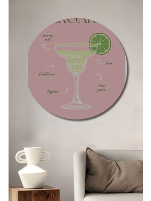 Teona Ahşap Margarita Kokteyl Tarifi Dekoratif Ahşap Mdf Ev/işyeri Duvar Tablo Yuvarlak Ev/işyeri Duvar Tablo