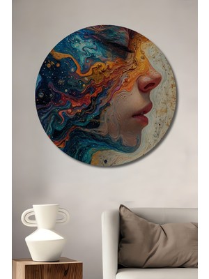 Teona Ahşap Renklerin Ahengi Dekoratif Ahşap Mdf Ev/işyeri Duvar Tablo Yuvarlak Ev/işyeri Duvar Tablo