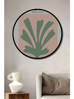 Teona Ahşap Çerçeve Görünümlü Matisse Ilhamlı Dekoratif Ahşap Mdf Ev Duvar Tablo Yuvarlak Ev Duvar Tablo