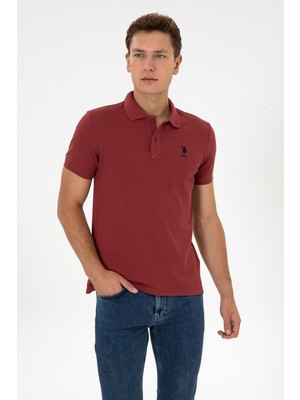 U.S. Polo Assn. Erkek Vişne Basic Tişört 50298041-VR223