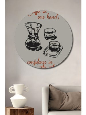 Teona Ahşap Kahveveözgüvenahşap Mdfdekoratifev/işyeri Duvar Tablo Yuvarlak Ev/işyeri Duvar Tablo