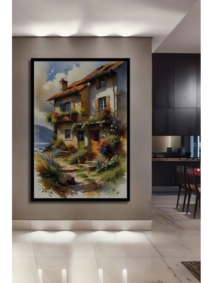 Teona Ahşap Çerçeve Görünümlü Rüya Gibi Kırsal Ev Ahşap Mdf Dekoratif Ev Duvar Tablo Dikdörtgen Ev Duvar Tablo