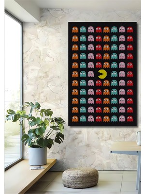 Teona Ahşap Pac Man Ahşap Mdf Dekoratif Ev/işyeri Duvar Tablo Dikdörtgen Ev/işyeri Duvar Tablo