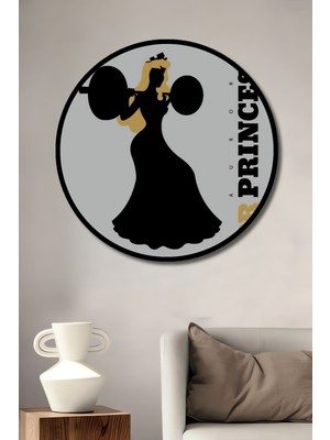 Teona Ahşap Çerçeve Görünümlü Prenses Gücü Ahşap Mdf Dekoratif Işyeri Duvar Tablo Yuvarlak Işyeri Duvar Tablo