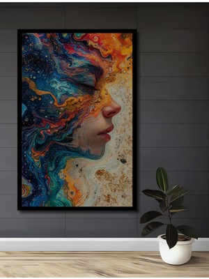 Teona Ahşap Çerçeve Görünümlü Renklerin Ahengi Dekoratif Ahşap Mdf Ev Duvar Tablo Dikdörtgen Ev Duvar Tablo