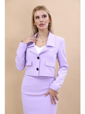 Önder Özsoy Gömlek Yaka Kısa Ceket-Menekşe