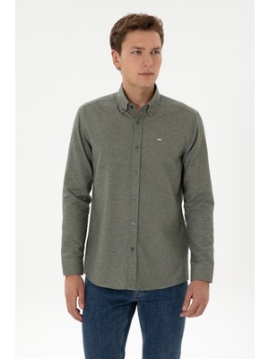 U.s. Polo Assn. Erkek Haki Gömlek Desenli 50315613-VR027