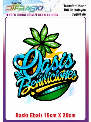 F17 Ajans Oasis Ütü ile Yapışan Kumaş Tekstil Kıyafet Dtf Baskı