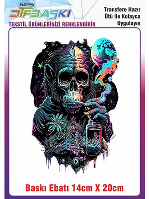 F17 Ajans Maymun Ütü ile Yapışan Kumaş Tekstil Kıyafet Dtf Baskı