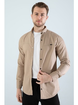 YXC Trend Maker Erkek Gömlek Slim Fit Cepsiz Kot Gömlek