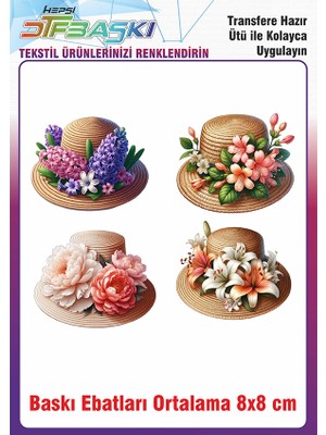 F17 Ajans Hasır Şapka Ütü ile Yapışan Kumaş Tekstil Kıyafet Dtf Baskı