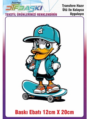 F17 Ajans Kaykaylı Ördek Ütü ile Yapışan Kumaş Tekstil Kıyafet Dtf Baskı