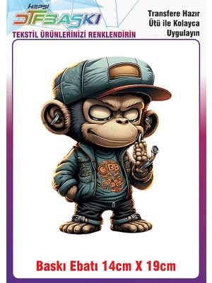 F17 Ajans Maymun Ütü ile Yapışan Kumaş Tekstil Kıyafet Dtf Baskı