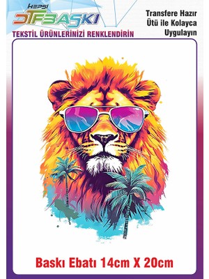 F17 Ajans Renkli Aslan Ütü ile Yapışan Kumaş Tekstil Kıyafet Dtf Baskı