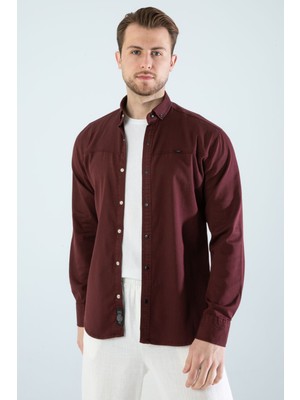 A02Teks Yxc Erkek Gömlek Slim Fit Cepsiz Kot Gömlek