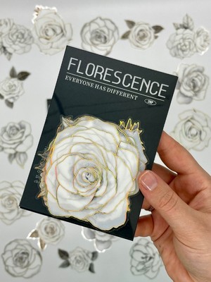 Kağıt Gemi Florescence Altın Yaldızlı Siyah-Beyaz Özel Tasarım Gül Çiçeği Sticker Seti/20 Adet/etiket/çıkartma
