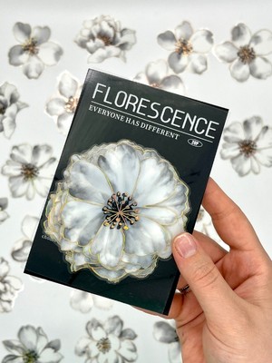 Kağıt Gemi Florescence Altın Yaldızlı Siyah-Beyaz Özel Tasarım Şakayık Çiçeği Sticker Seti/20 Adet/etiket/çıkartma