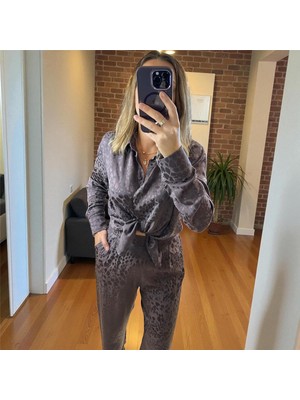 Pantolon Leopar Desenli