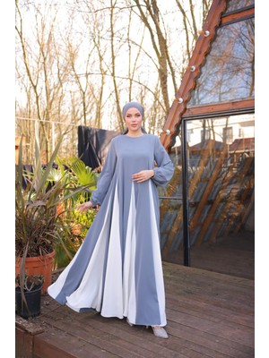 Nissra Ankanoor Füme Üçgen Garnili Elbise ANKA255080