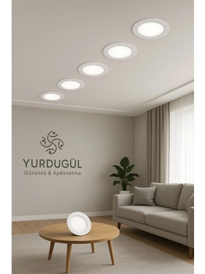 Pars 6W Beyaz Kasa Beyaz Işık LED Spot 65MM Delik Çapı 4lü Paket