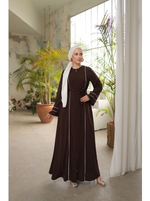 Nissra Ankanoor Acı Kahve Kol Ağzı ve Önü Çift Biyeli Ferace ANKA255045