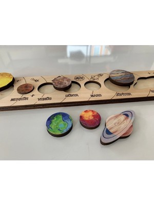 Emdief Home Ahşap Renkli Güneş Sistemi Gezegenler