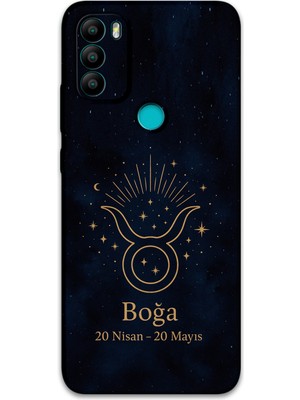 Gramaphone Gm 21 Plus Uyumlu Boğa Burcu Desenli Telefon Kılıfı + Ekran Koruyucu - 5769