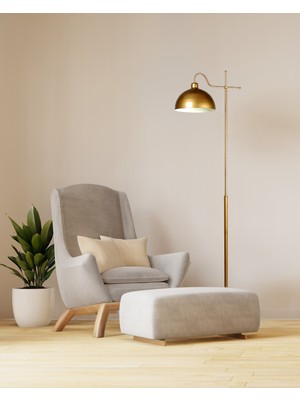 Alldesco Glorea – Eskitme Gold Metal Lambader | Dekoratif ve Modern Yer Aydınlatması