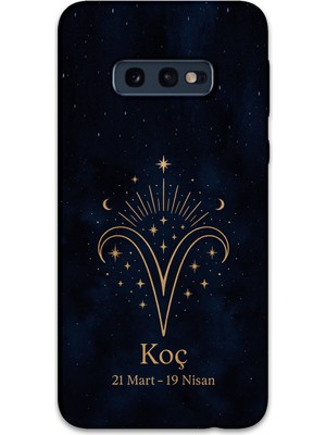 Gramaphone Galaxy S10E Uyumlu Koç Burcu Desenli Telefon Kılıfı + Ekran Koruyucu - 5768