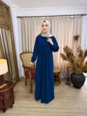 Nissra Ankanoor Lacivert Yarım Pat Düğmeli Örme Elbise ANKA258064