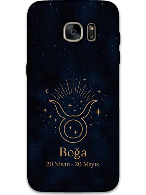 Gramaphone Galaxy S7 Edge Uyumlu Boğa Burcu Desenli Telefon Kılıfı + Ekran Koruyucu - 5769