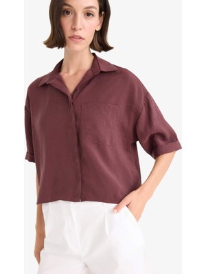 DeFacto Loose Fit Modal Kısa Kollu Gömlek F9331AX25AU