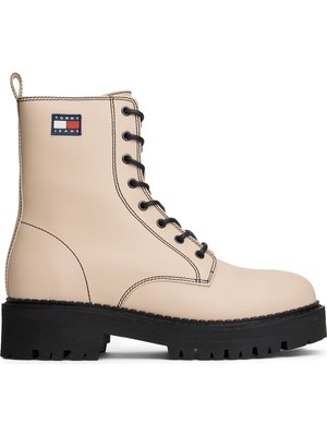 Tommy Hilfiger Deri Açık Bej Kadın Bot EN0EN02907AES