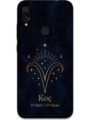 Gramaphone Xiaomi Redmi Note 7 Uyumlu Koç Burcu Desenli Telefon Kılıfı + Ekran Koruyucu - 5768