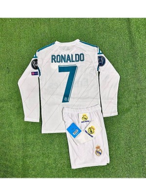 FRAGOLA R.madridd Cristiano Ronaldo Kiev Uzun Kol Şampiyonlar Ligi Finali Çocuk Forması 4'lü (Armalı)
