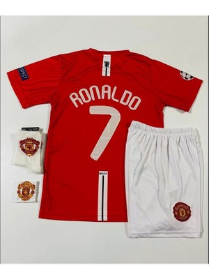 FRAGOLA Manchesterr/unitedd Moskova 2008 Sezonu Cristiano Ronaldo Çocuk Forması 3'lü Set (Red-Armalı)