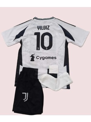 FRAGOLA Juventuss 2024/25 Yeni Sezon Kenan Yıldız Iç Saha Çocuk Forması 4'lü Set (10)