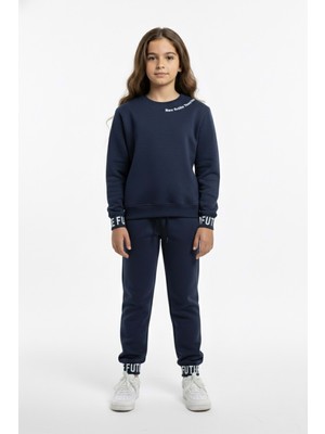Mnk Baby & Kids 3iplik Içi Polarlı Baskılı Kız Çocuk Eşofman MNK416053