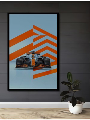 Teona Ahşap Çerçeve Görünümlü Formula 1 Yarış Arabası Dekoratif Ahşap Mdf Tablo Dikdörtgen Tablo