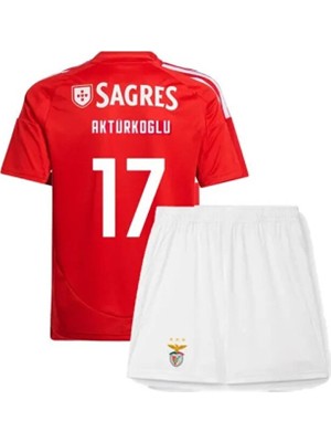 FRAGOLA Kerem Aktürkoğlu 2024-25 Yeni Sezon Benfica Çocuk Iç Saha Forması 4'lü Set0