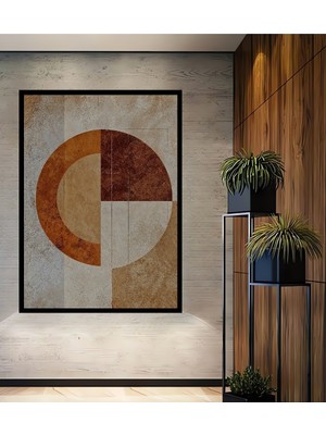 Teona Ahşap Çerçeve Görünümlü Soyut Geometrik Tasarım Ahşap Mdf Dekoratif Tablo Dikdörtgen Tablo