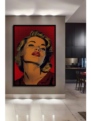 Teona Ahşap Çerçeve Görünümlü Pop Art Marilyn Monroe Dekoratif Ahşap Mdf Tablo Dikdörtgen Tablo