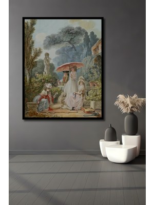 Teona Ahşap Çerçeve Görünümlü Romantik Bahçe Zarafeti Dekoratif Ahşap Mdf Tablo Dikdörtgen Tablo