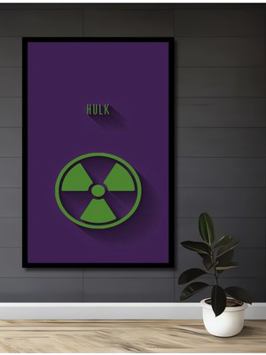 Teona Ahşap Çerçeve Görünümlü Hulk Radyasyon Sembolü Ahşap Mdf Dekoratif Tablo Dikdörtgen Tablo